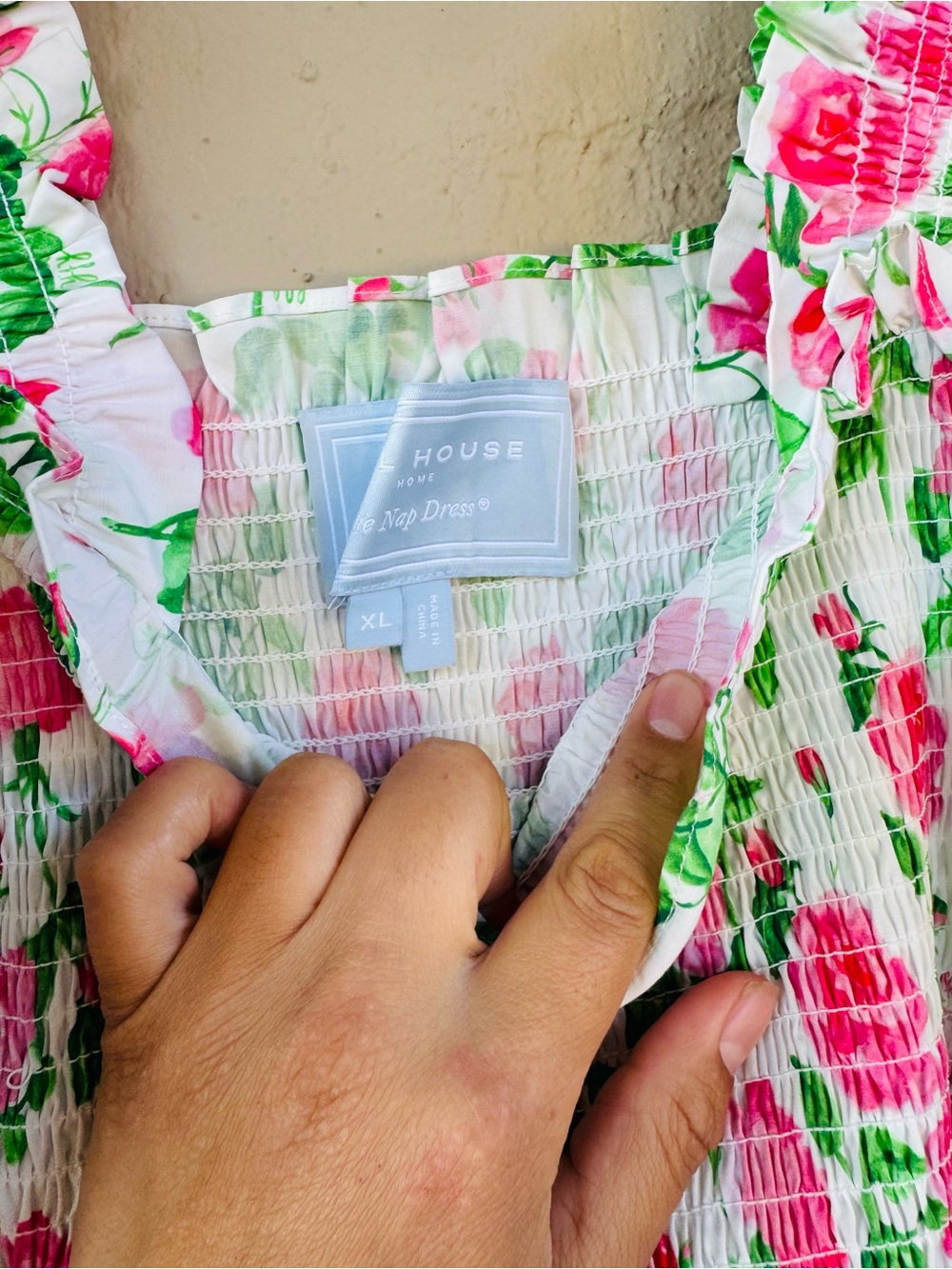Hill House Home The Ellie Floral Nap Dress Pink Roses Poplin Size XL - Picture 3 of 6